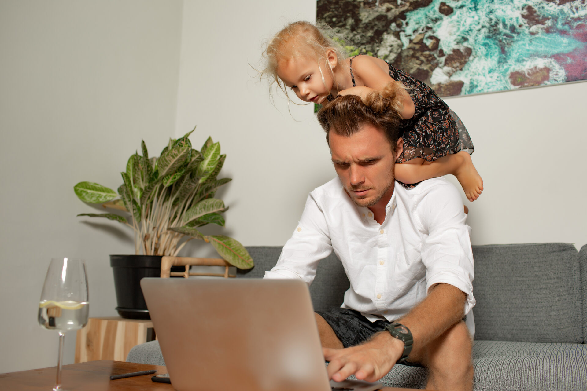 Single parent working from home