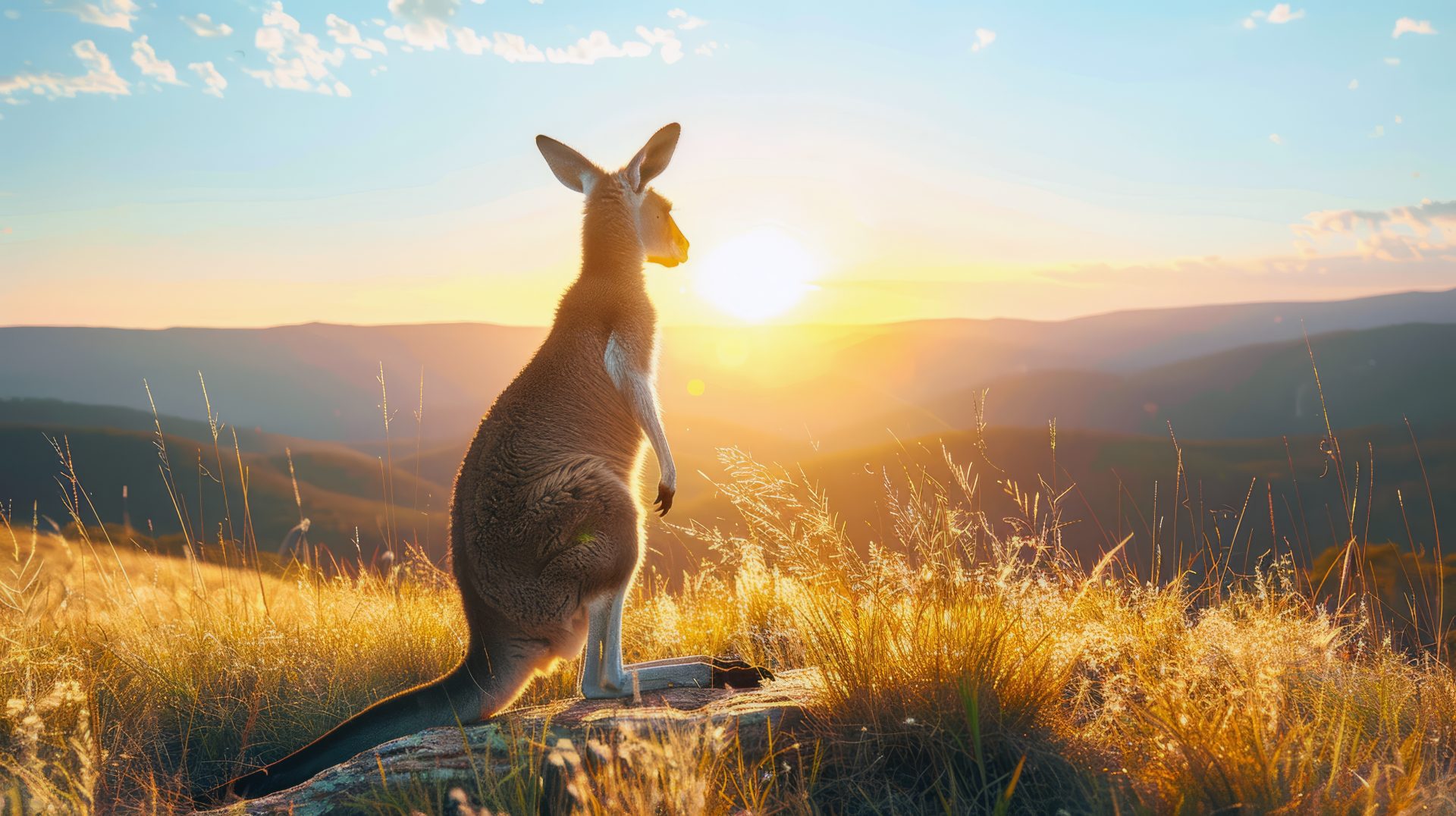 Kangaroo dreaming about living in Australia